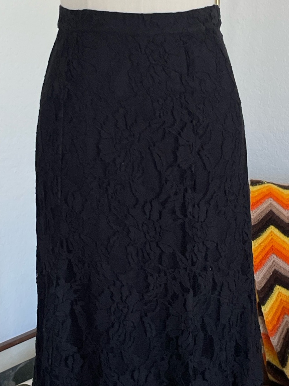 SOLD Vintage 1990s Spiegel Whimsigoth Boho Witchy Vampy Lace Maxi Skirt - Picture 5 of 8